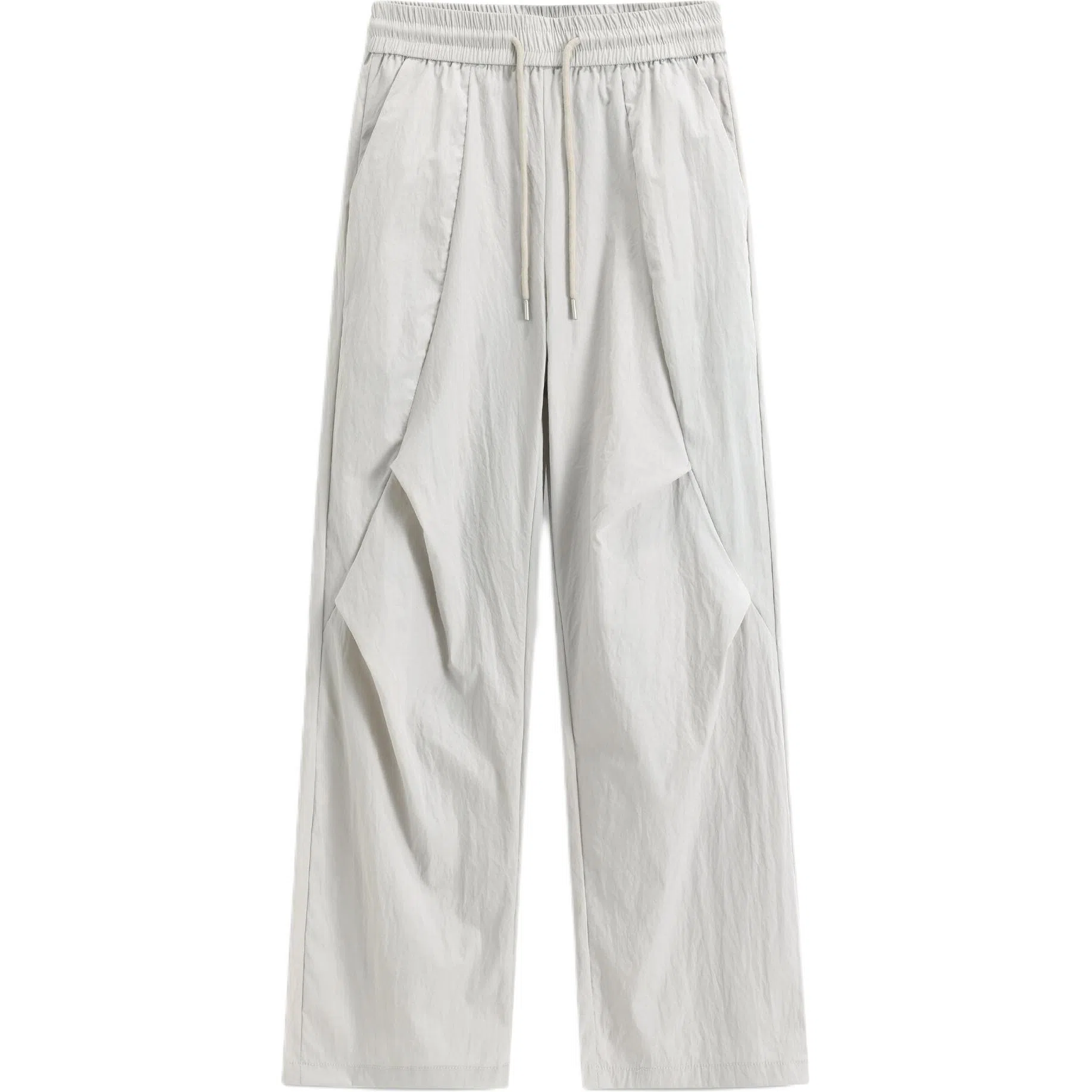 零氏 美式潮流时尚宽松舒适垂坠直筒褶皱凉感冰丝百搭裤美式运动阔腿休闲裤 男女同款