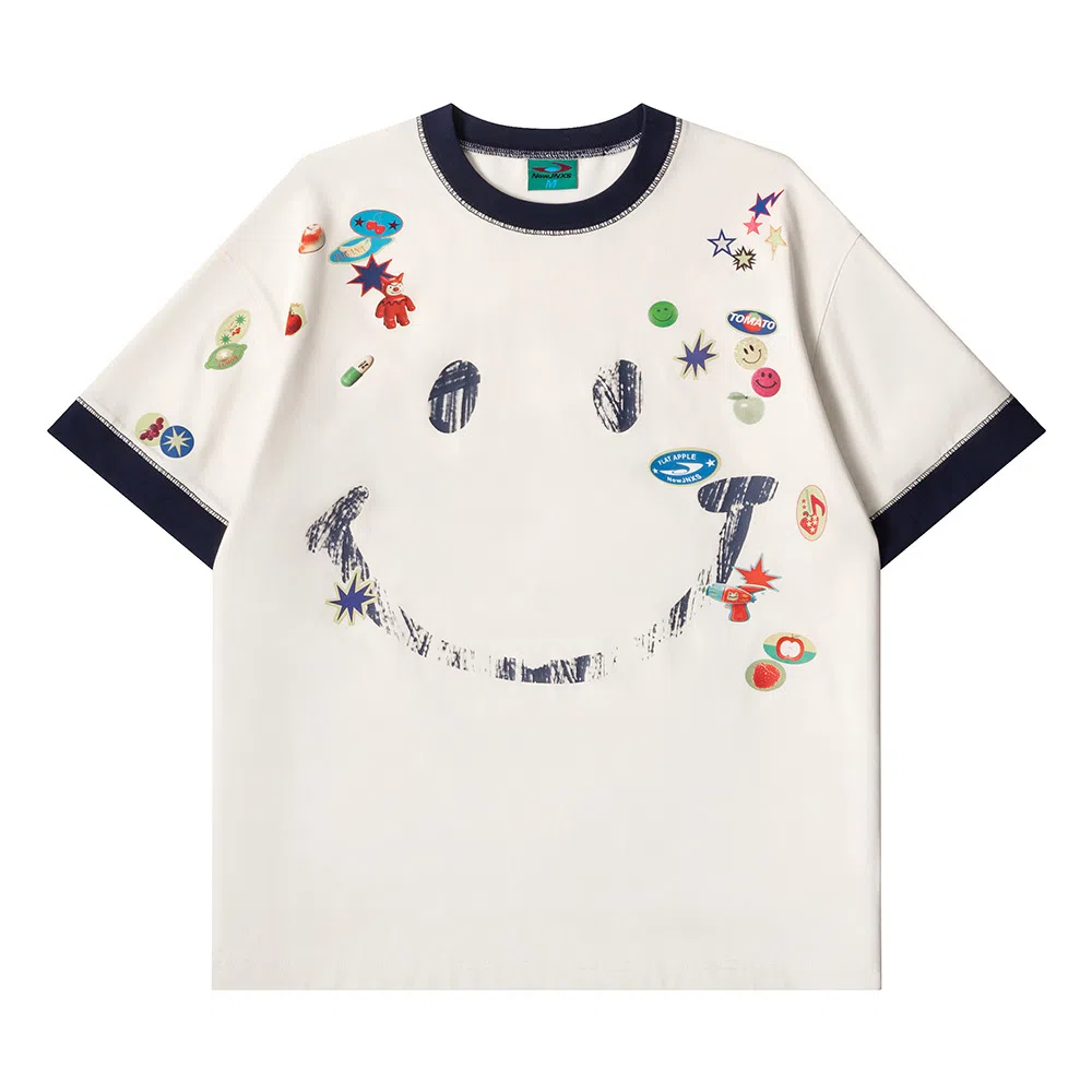 Mr. Jiangnan Fruit Sticker Print T-Shirt