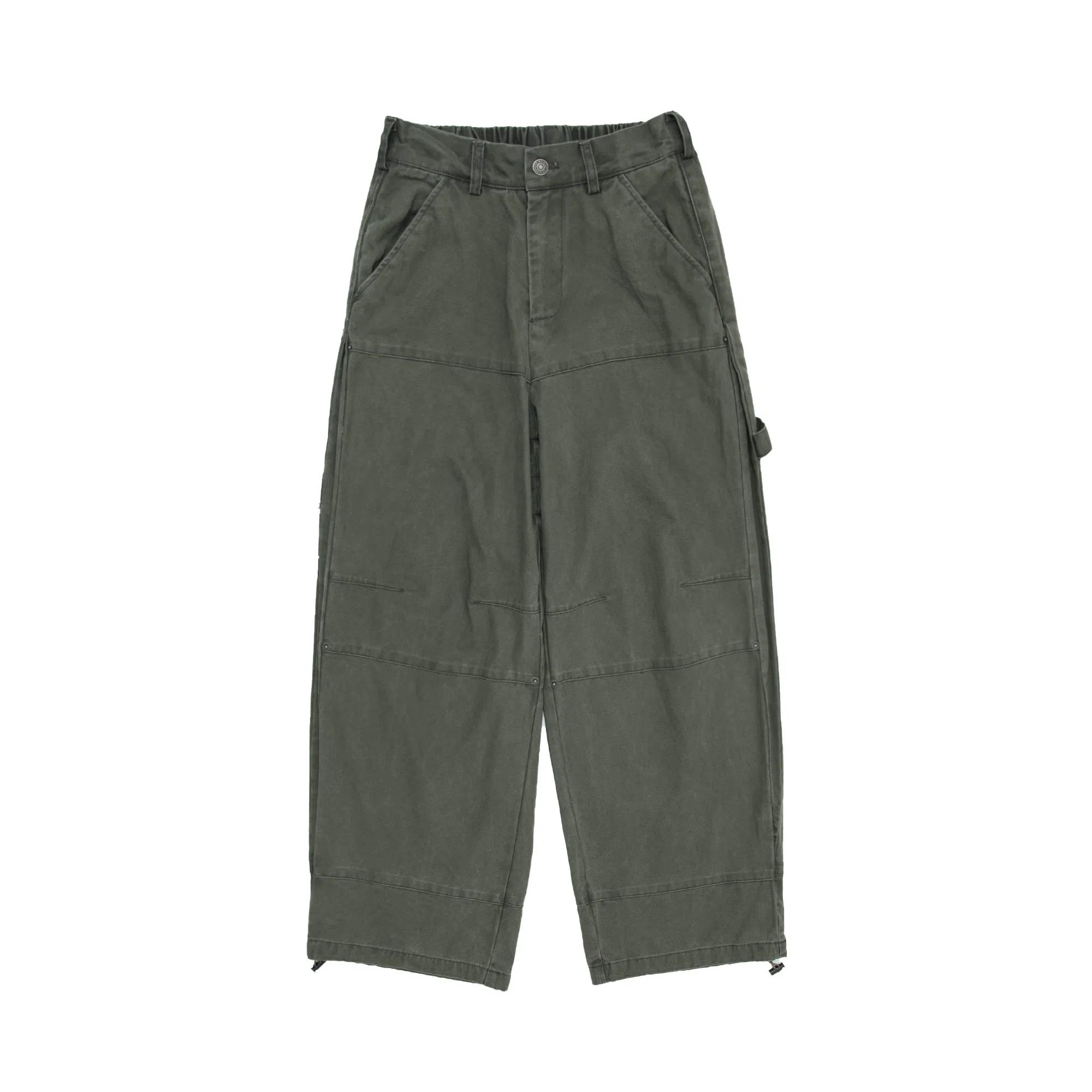 STRANGER LAB Heavyweight Washed Cargo Wide-Leg Jeans