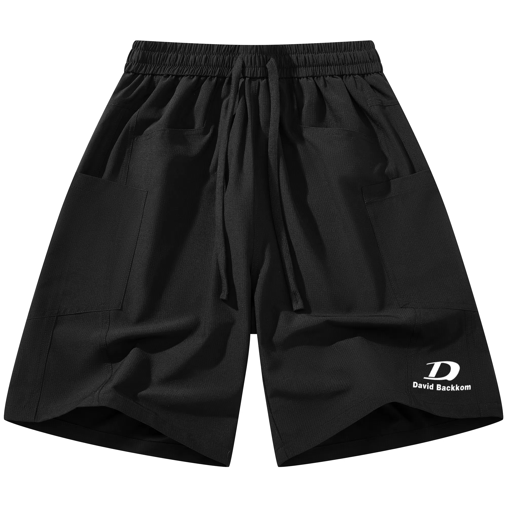 大卫贝肯 美式街头简版城市机能字母设计款直插口袋宽松百搭休闲潮流工装短裤 男女同款