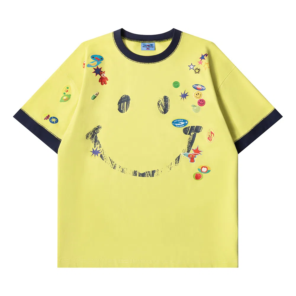 Mr. Jiangnan Fruit Sticker Print T-Shirt
