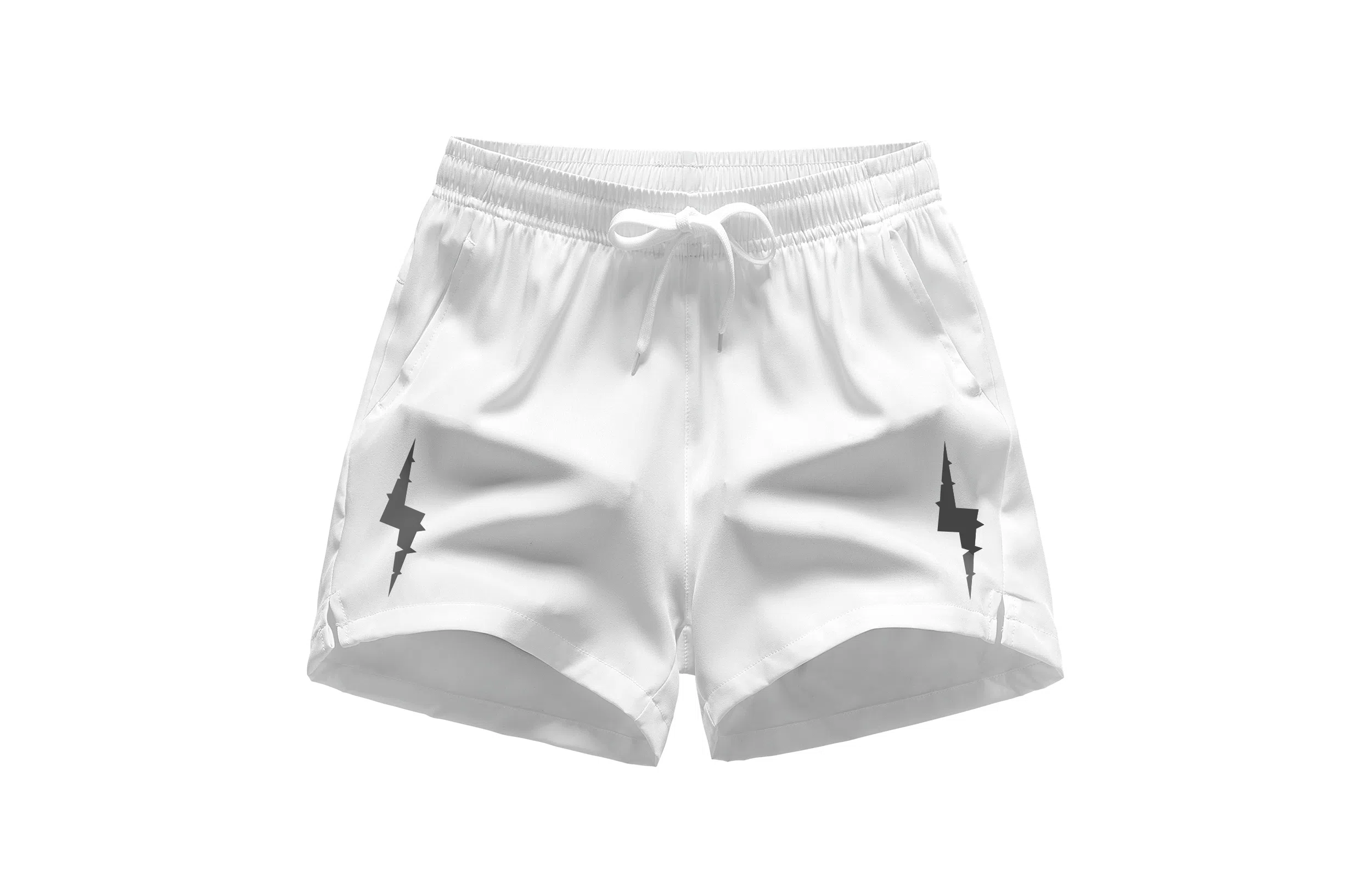 木林森 体考户外个性小闪电印花三分裤透气休闲运动短裤 男女同款