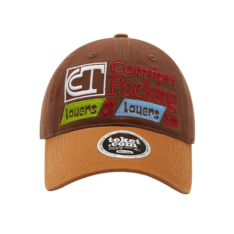 氧气樱桃 日韩系美式复古字母刺绣宽檐显脸小 棉 鸭舌帽 男女同款情侣款