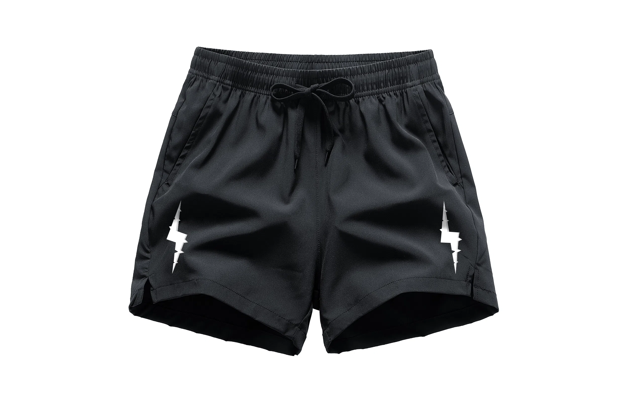 木林森 体考户外个性小闪电印花三分裤透气休闲运动短裤 男女同款