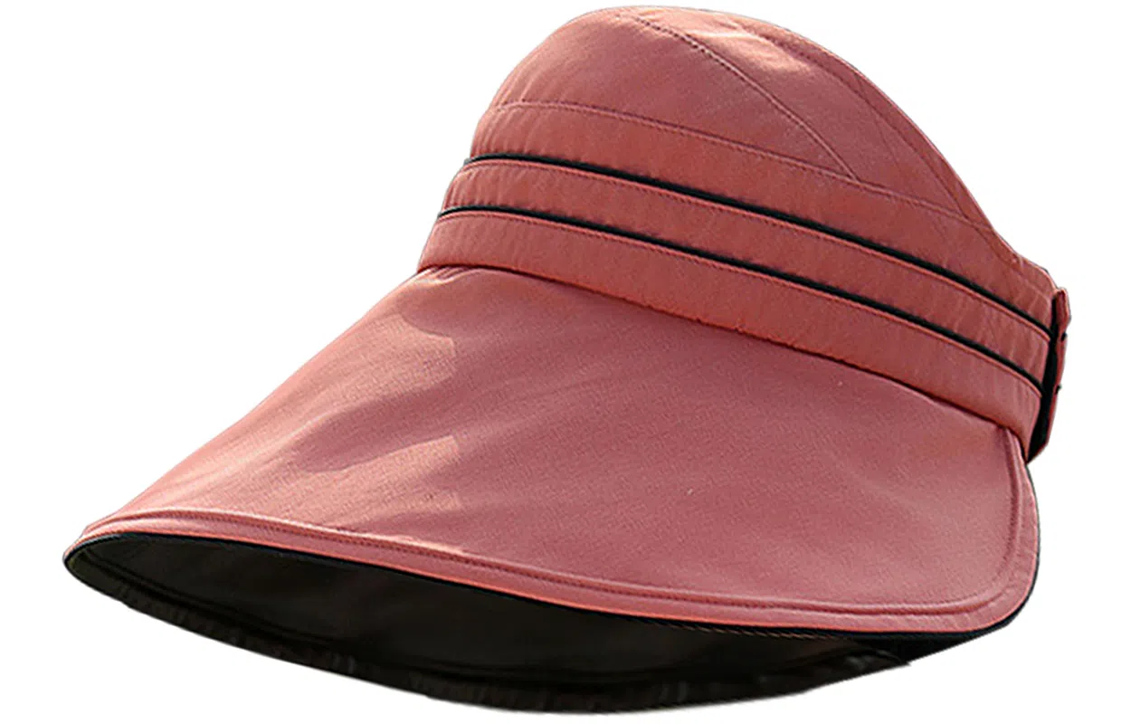 优幽兰 时尚百搭夏季黑胶遮脸遮阳渔夫帽女纯色休闲简约开车骑行防紫外线出游透气空顶帽显脸小 聚酯纤维 防晒帽 女款