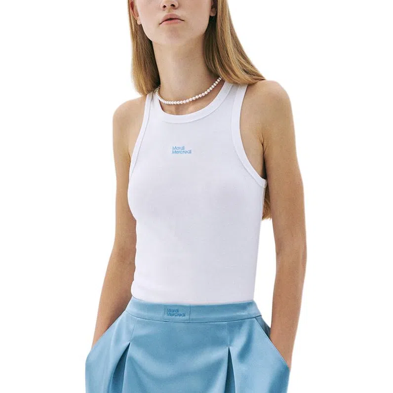 MARDI MERCREDI SS25 TANK RACER ESSENTIAL_WHITE SKY