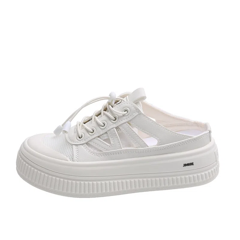 金迈王 小众复古百搭舒适时尚 橡胶底 防滑包头拖鞋 女