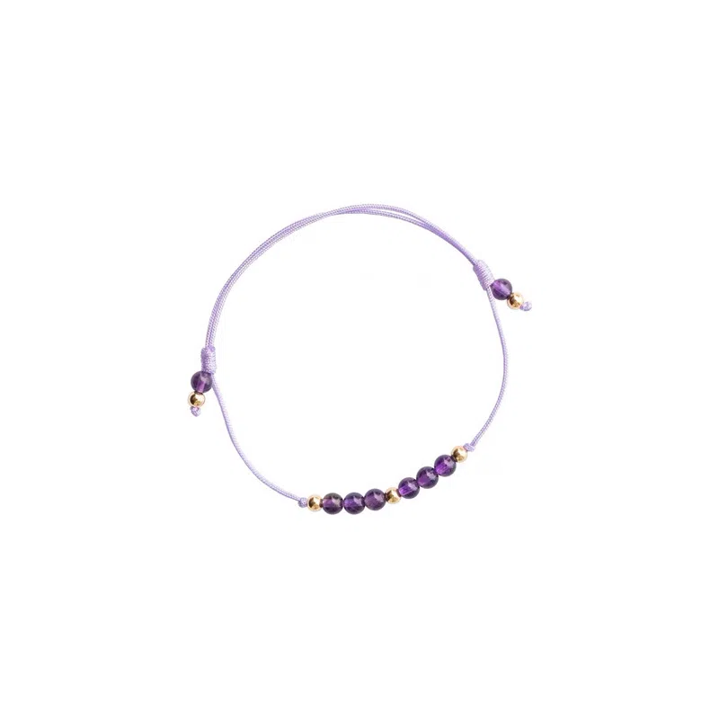 遇点 好运轻奢叠戴小众设计感优雅气质高级天然 紫水晶 手绳 女款
