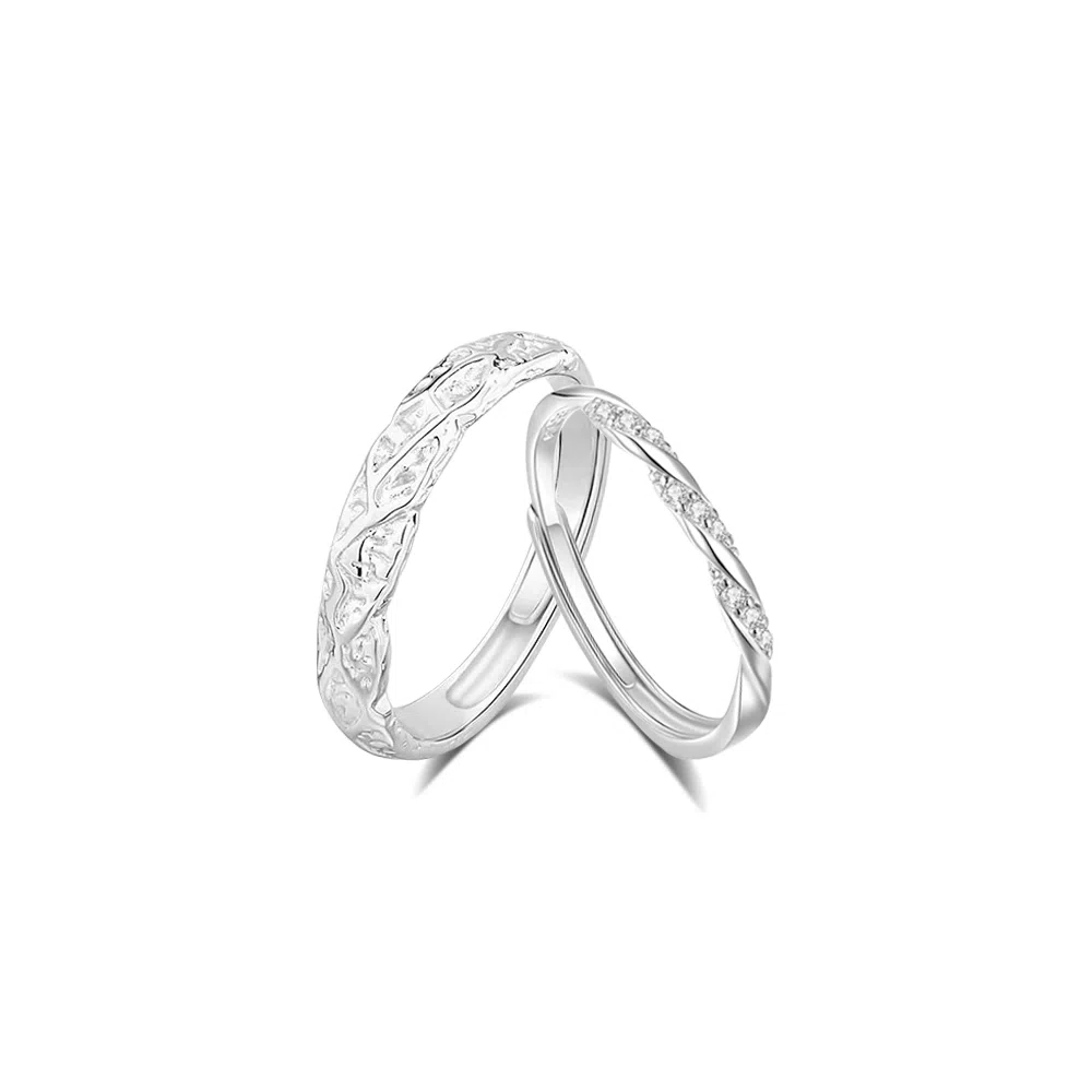 【S999足银纯银|精选高品质】 七七银饰 恋爱频率 百搭开口可调节 轻奢简约高级感 表白告白日常通勤学生  银 戒指 男女同款情侣款