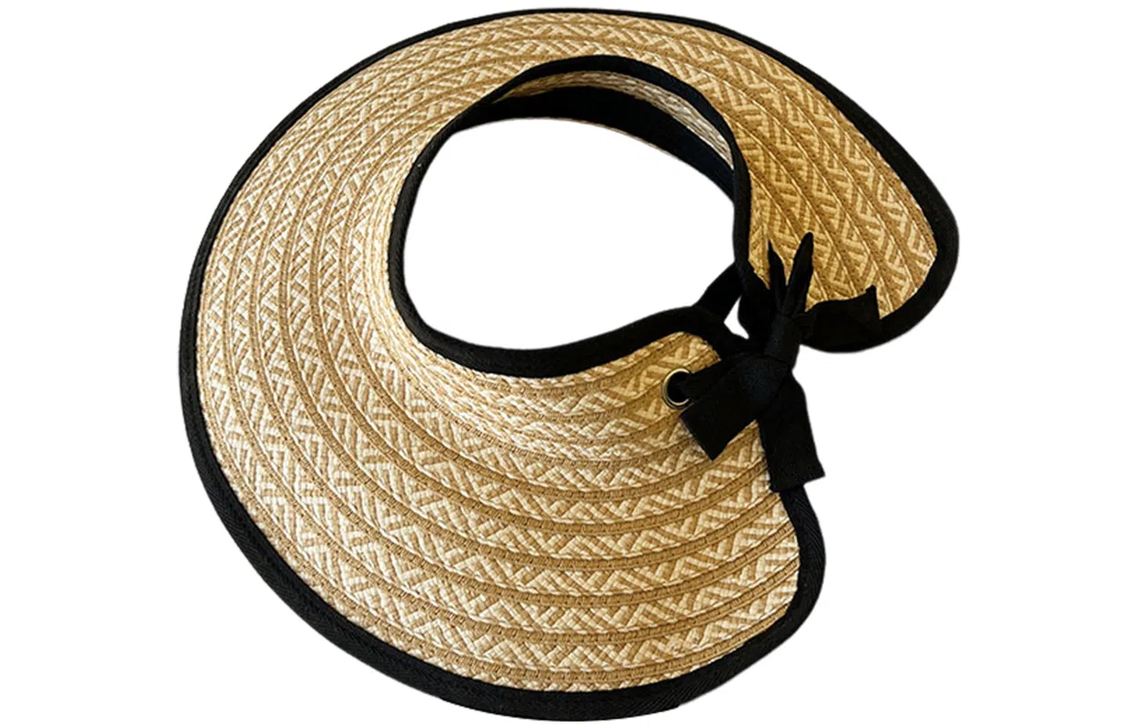 优幽兰 韩版高级感大檐显脸小出游时尚百搭度假遮阳户外防紫外线轻奢可折叠 纤维素材料 防晒帽 女款