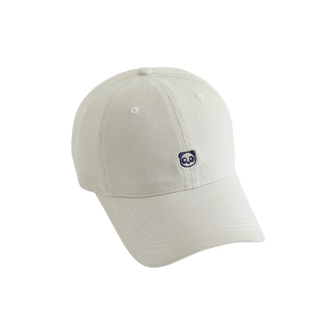 奶油莫兰迪 艾佳微 可爱刺绣小熊猫韩系防晒遮阳时尚百搭显白显脸小 棉 鸭舌帽 男女同款情侣款