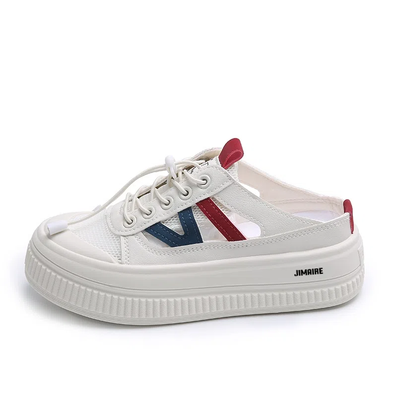 金迈王 小众复古百搭舒适时尚 橡胶底 防滑包头拖鞋 女