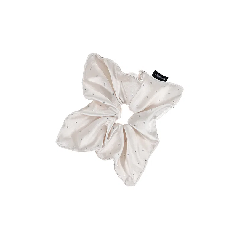 水中玉 米色闪钻满天星方巾大肠发圈气质扎头发低马尾发绳发饰 布艺 头绳 女款