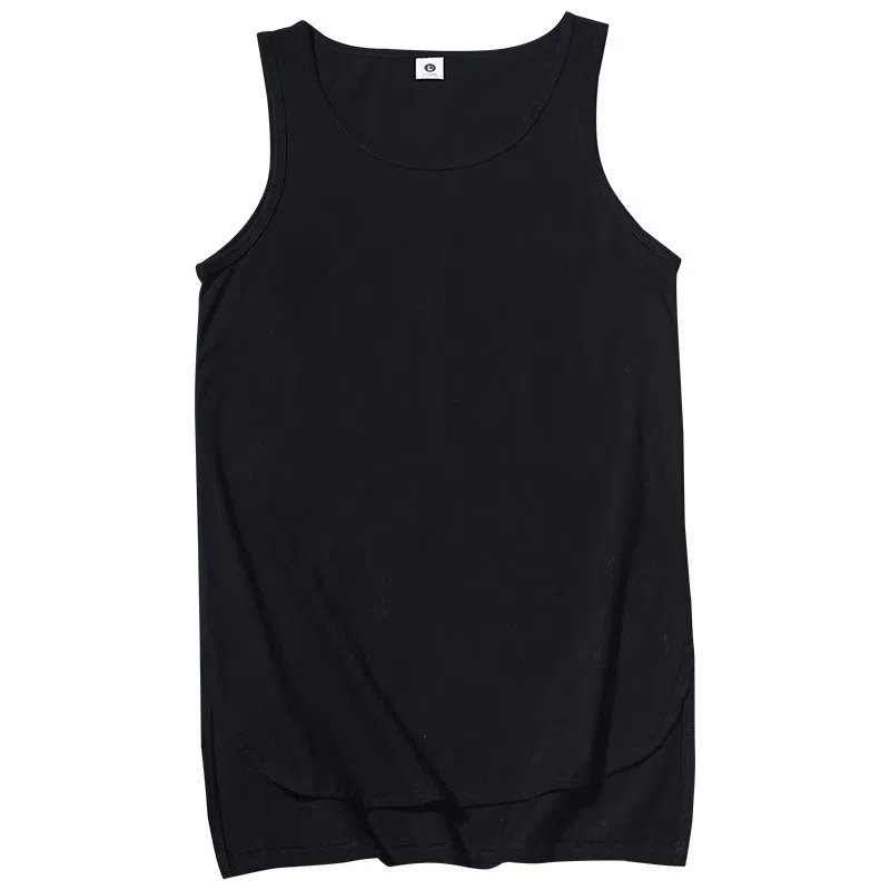 乱步 美式纯棉高街嘻哈前短后长分叉下摆宽松无袖背心 男女同款
