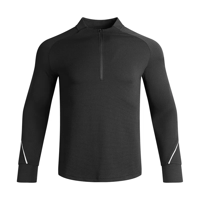 浪莎 半拉链春秋季针织跑步速干运动上衣长袖健身衣 男款