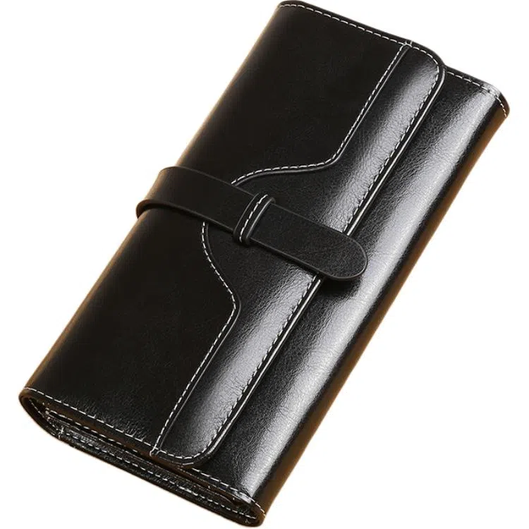 歌若拉 长款真皮简约百搭气质一体软皮多卡功能 牛皮 钱包 常规 女款 多色