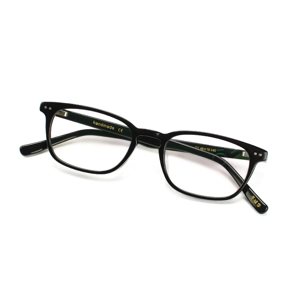 青雉作 日式中性稳重通勤矮框 板材镜架 长方形 光学眼镜 男女同款情侣款