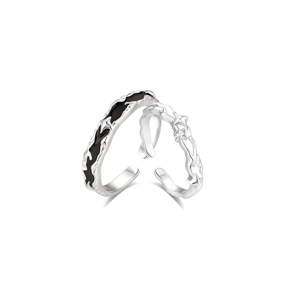 【S999足银纯银|精选高品质】 七七银饰 星河万里 百搭开口可调节 轻奢简约高级感 表白告白日常通勤  银 戒指 男女同款情侣款