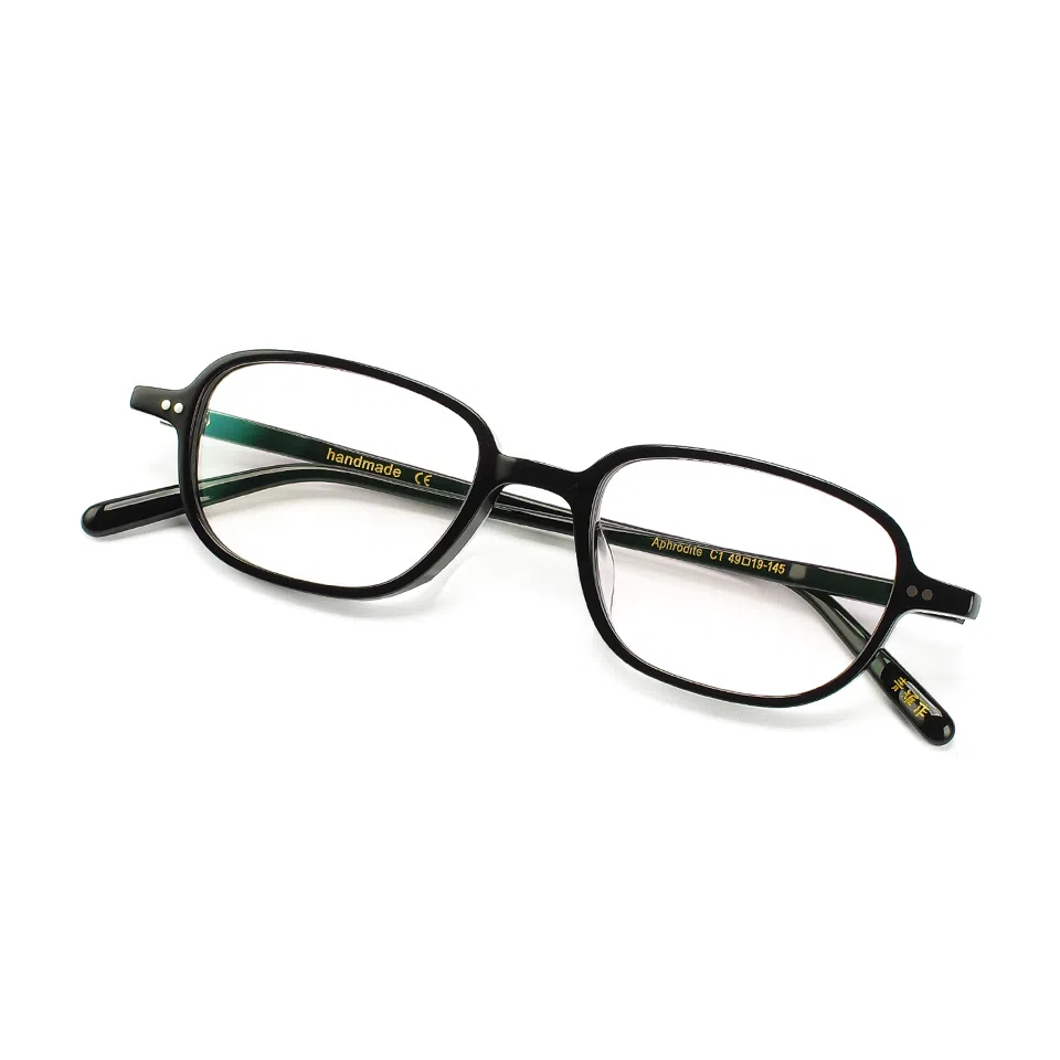 青雉作 日式复古细边窄框 板材镜架 长方形 光学眼镜 男女同款情侣款 玳瑁色/黑色