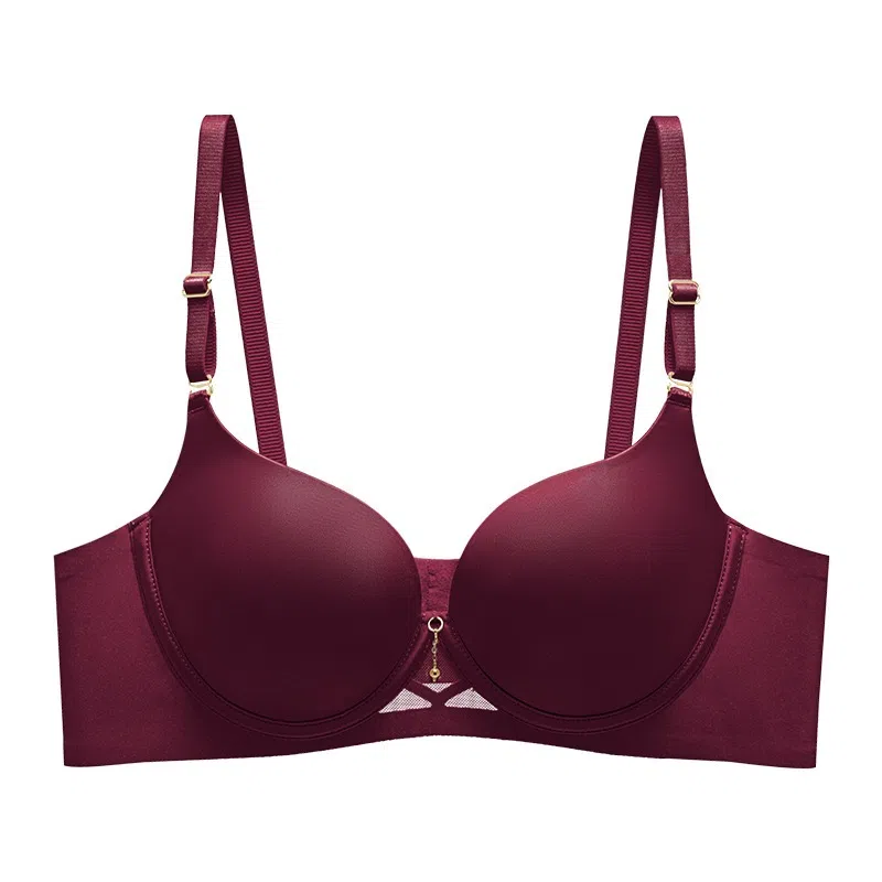 黛尔佳人 法式上托高奢缎面无痕聚拢舒适调整型胸罩透气小胸夏季文胸 女款