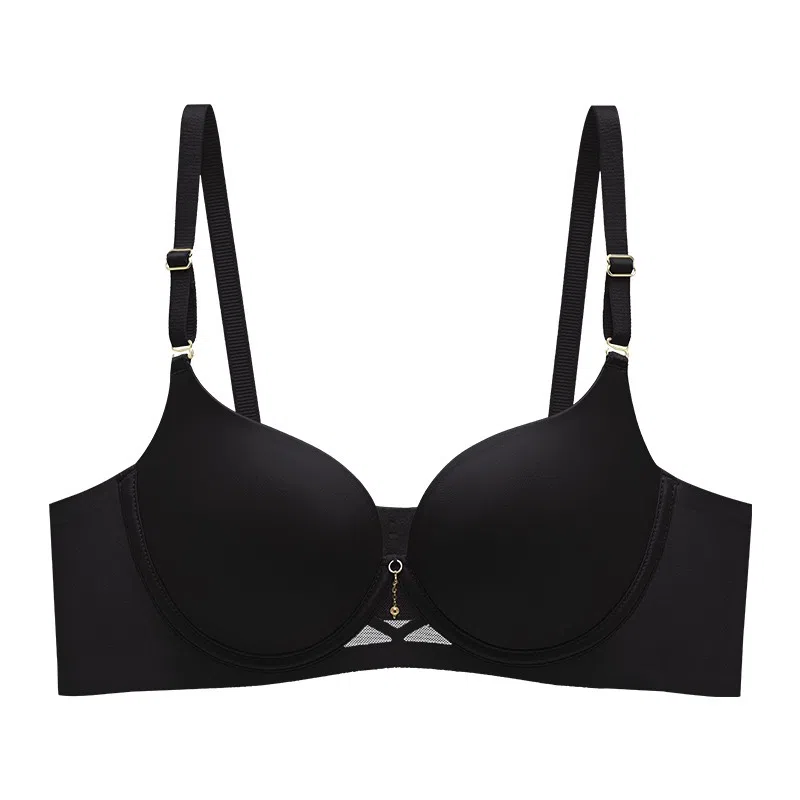 黛尔佳人 法式上托高奢缎面无痕聚拢舒适调整型胸罩透气小胸夏季文胸 女款