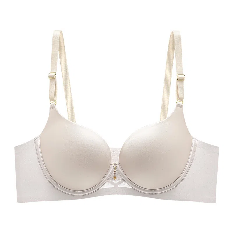 黛尔佳人 法式上托高奢缎面无痕聚拢舒适调整型胸罩透气小胸夏季文胸 女款