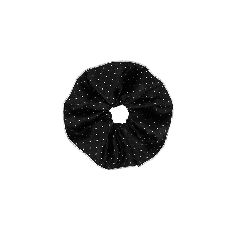 水中玉 黑色波点大肠发圈高级感扎丸子头头饰不伤发发绳发饰 皮筋 头绳 女款