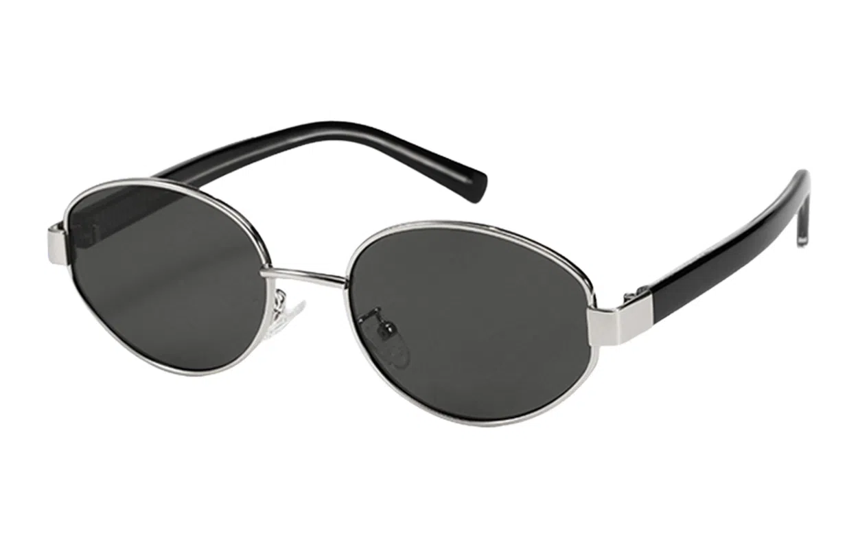 优幽兰 时尚百搭复古老钱风墨镜高级感小框港风凹造型防紫外线个性氛围感街拍旅游韩版气质防晒 金属 椭圆形 太阳眼镜 女款