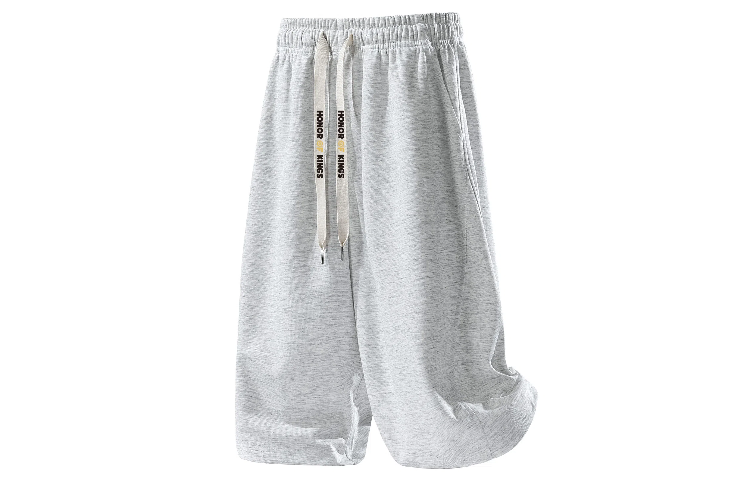 王者荣耀 美式复古纯色七分裤简约百搭宽松舒适透气亲肤凉感居家户外运动青少年潮流休闲短裤 男女同款