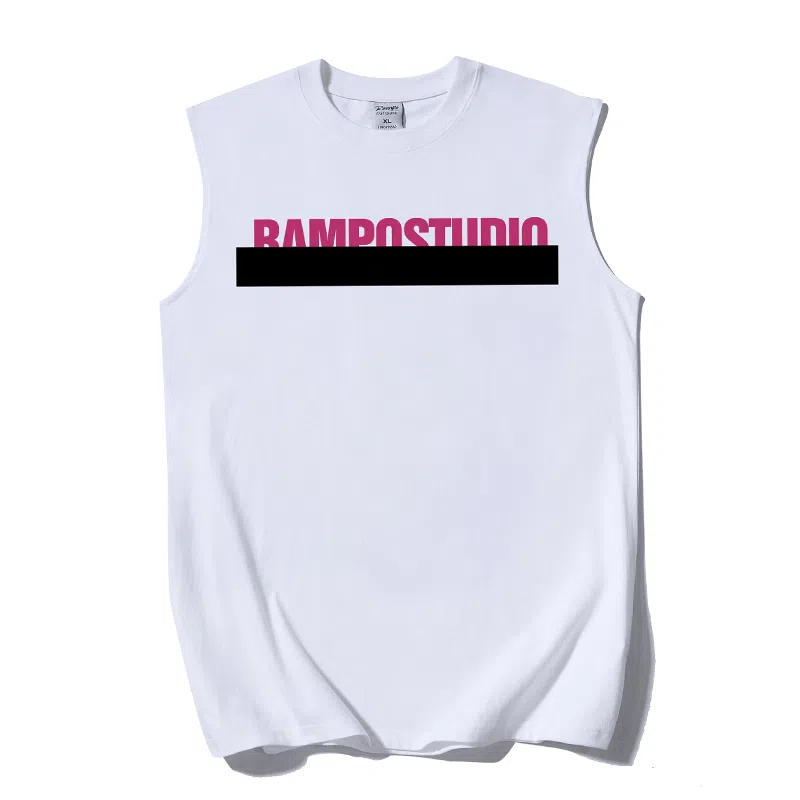 乱步 重磅纯棉摇滚风个性印花宽松休闲运动无袖背心 男女同款