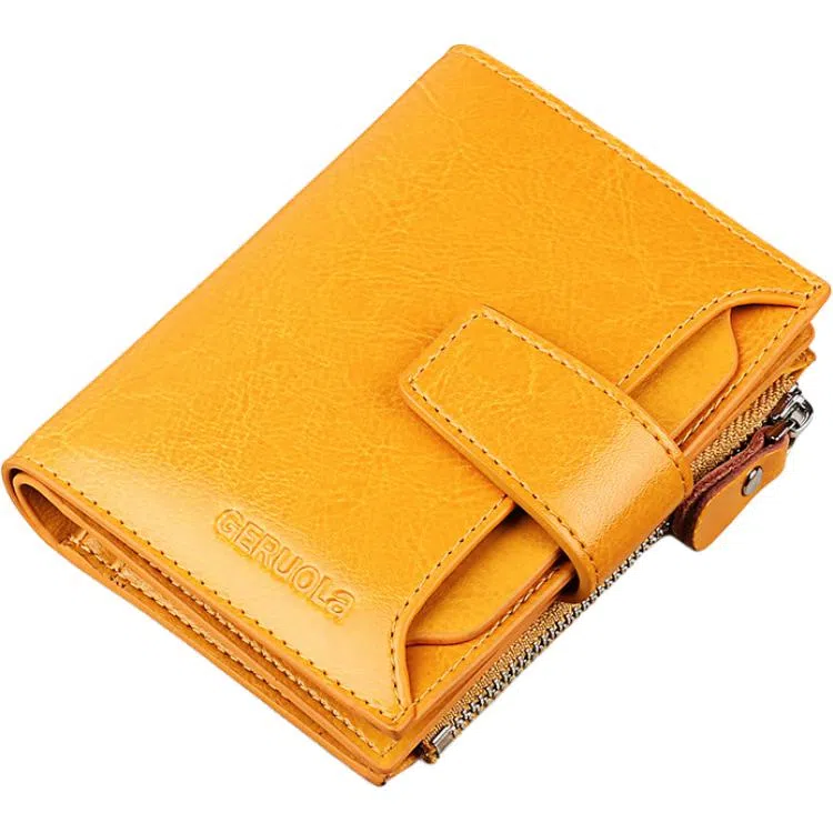 歌若拉 时尚潮流百搭 牛皮 多卡位钱包 常规 女款 多色