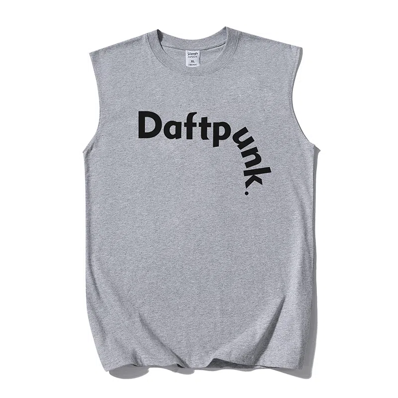 乱步 重磅街头潮流简约风个性印花宽松休闲运动无袖背心 男女同款