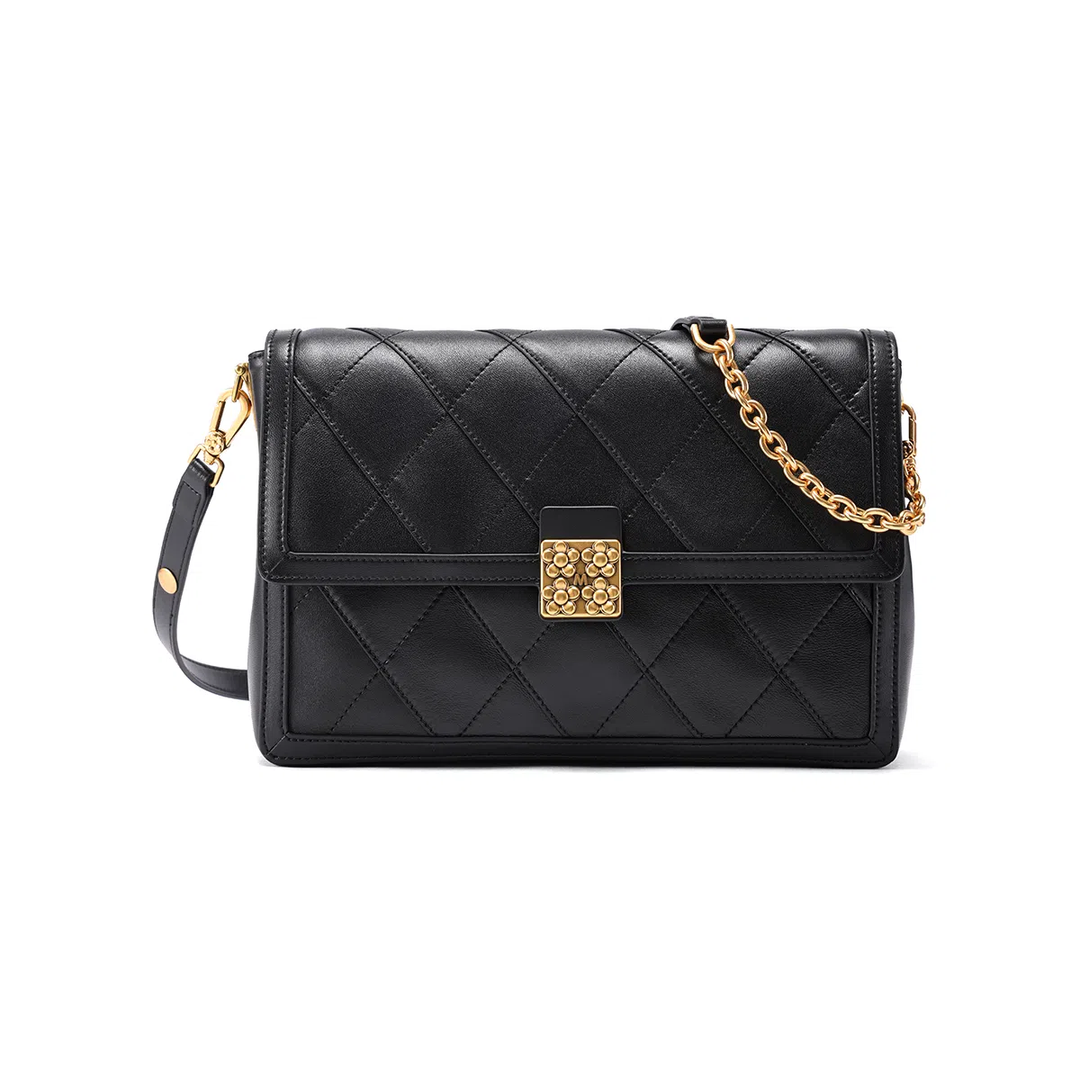 梦特娇 时尚 出街气质百搭 经典潮流 羊皮 单肩包 女款 冰咖啡