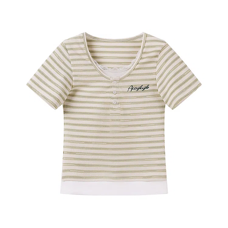 YK&YB Classic Stripe V-Neck Tee