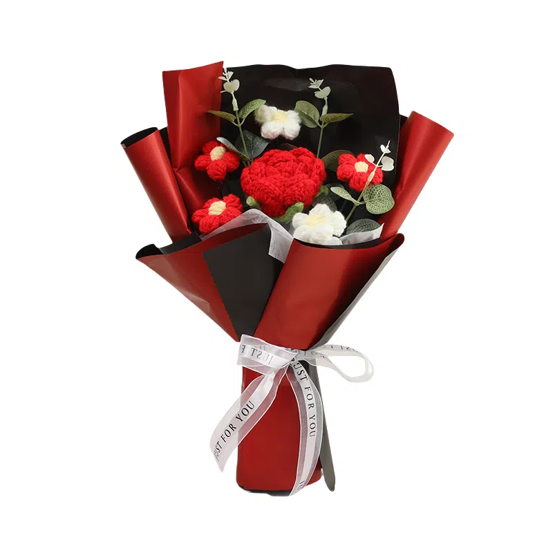 欧洛伊 手工钩织编织花朵 手捧花针织毛线花 玩具