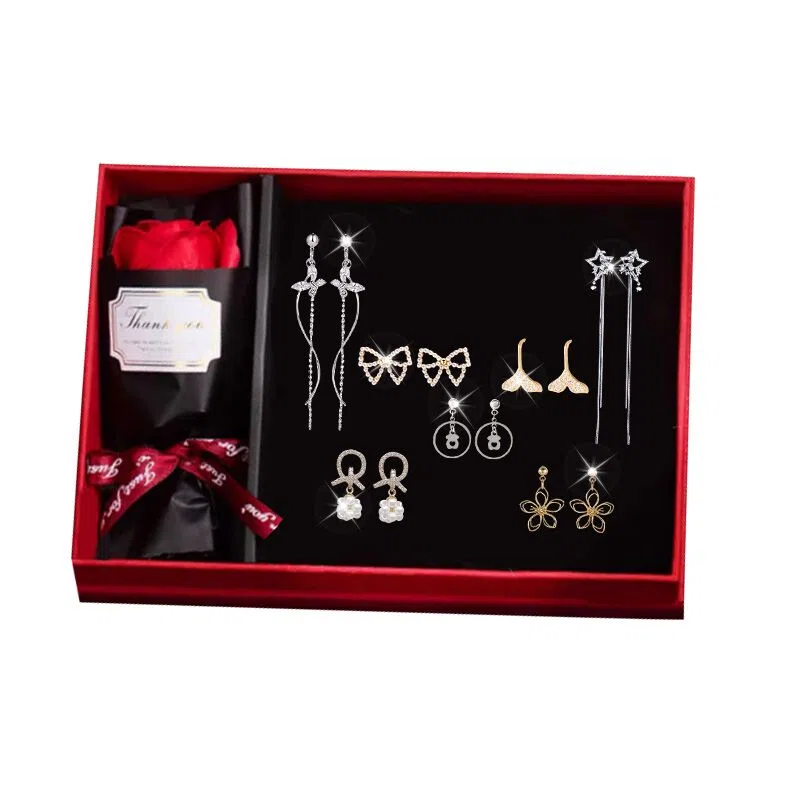 缔晶 一周森系时尚长款森系流苏 气质优雅通勤造型礼盒 合金 耳夹 女款