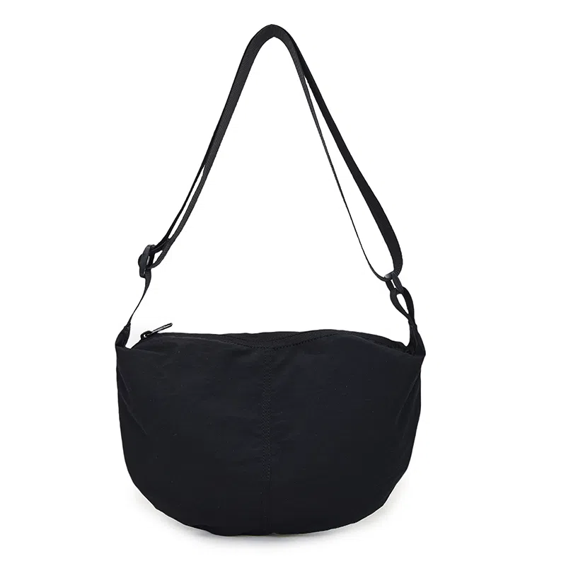 行途 潮牌学生简约百搭布袋背包休闲通勤腋下包 水洗布 斜挎单肩包 男女同款情侣款 黑色/白色/绿色/黄色/桔色