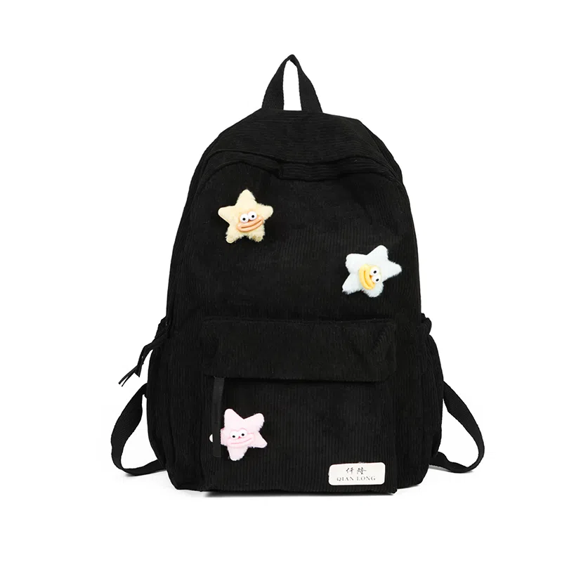 行途 学院风可爱休闲 条绒 双肩包 常规 男女同款情侣款 多色