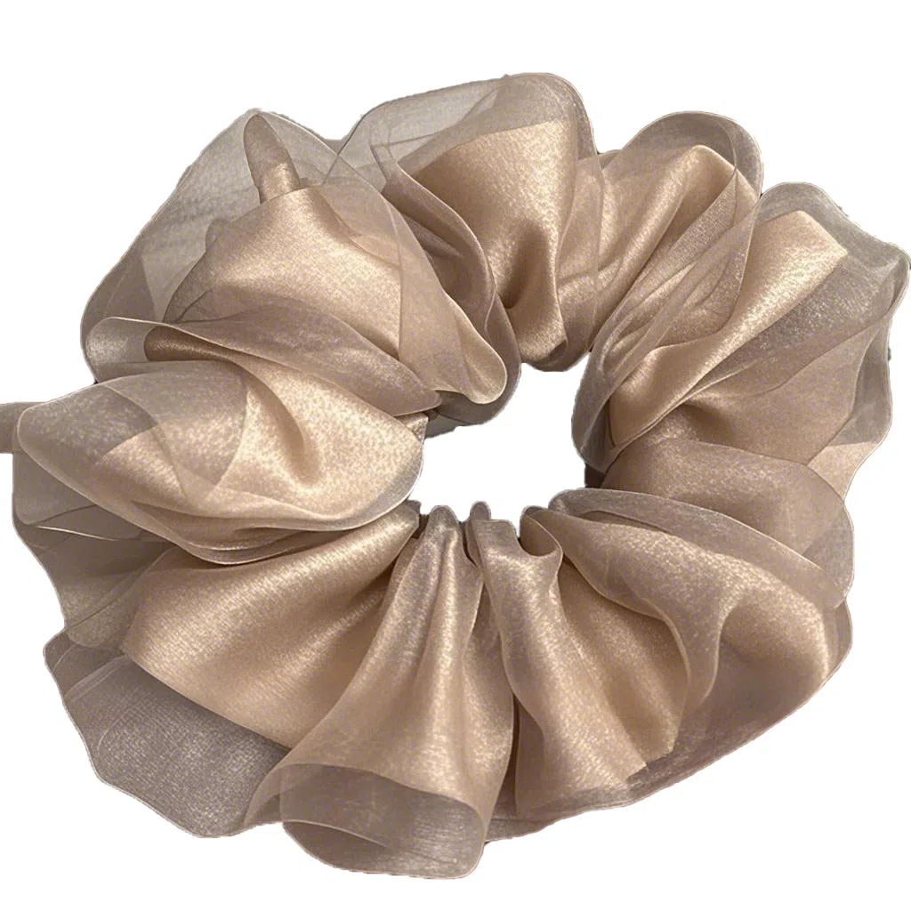 左欧 超大韩系超仙纯色网纱双层轻奢高级感 欧根纱 扎头绳发绳 女款