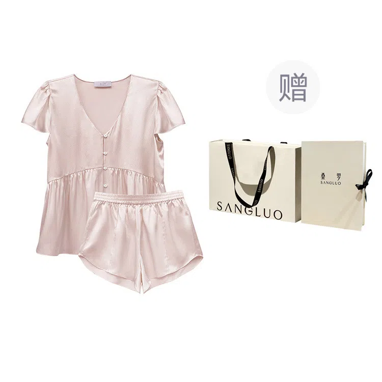 桑罗 短袖短裤甜美外穿家居服睡衣套装 女款 礼盒装