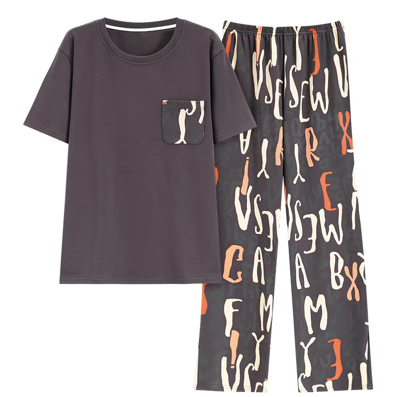 好福份 时尚亲肤简约家居服睡衣套装 男款