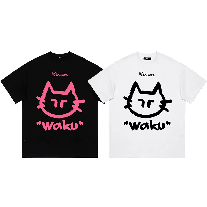K411 Cartoon Cat Logo T-Shirt
