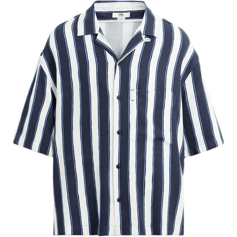ZARA Striped Short Sleeve Shirt