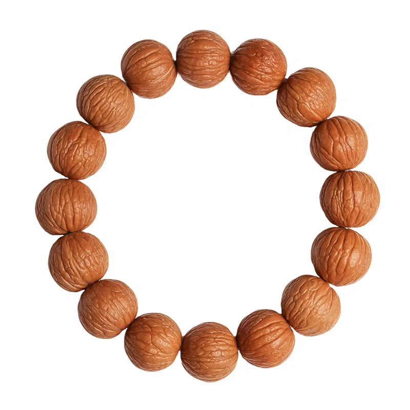 木盛缘 【招财进宝】凤羽单圈文玩转运珠素圈 猴头核桃 手串 男女同款情侣款