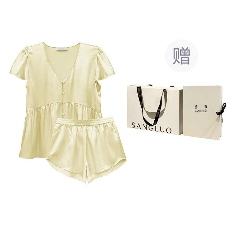 桑罗 短袖短裤甜美外穿家居服睡衣套装 女款 礼盒装