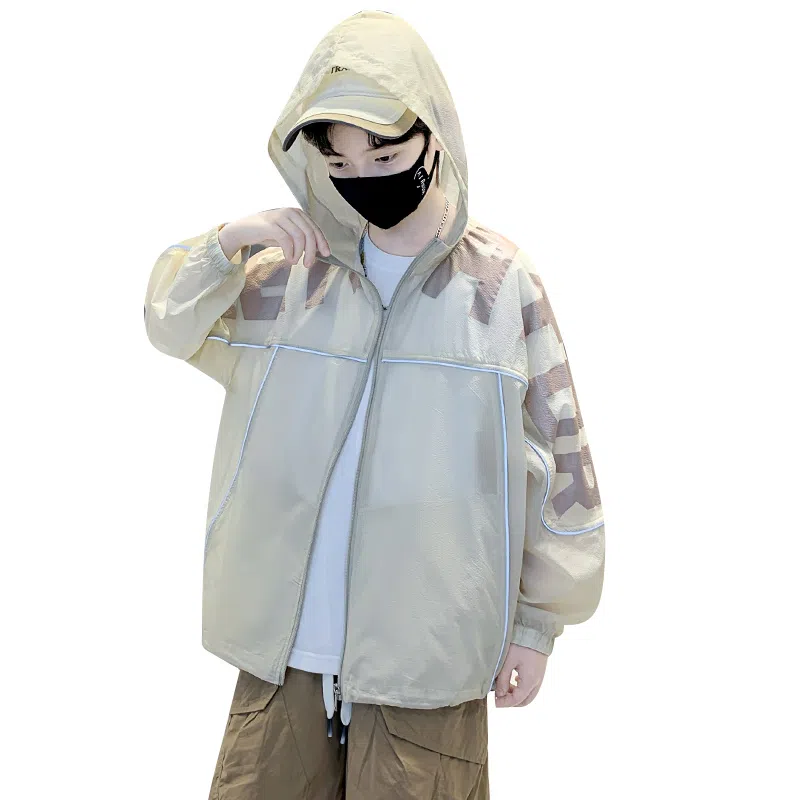 棉基因防晒服 洋气宽松连帽长袖 中小童