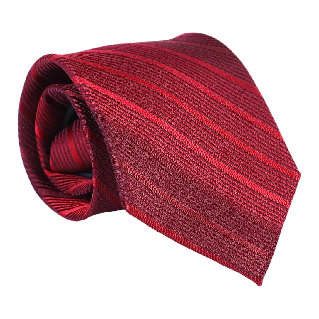 红豆 免打结拉链正装条纹 涤纶 易拉得领带 男款