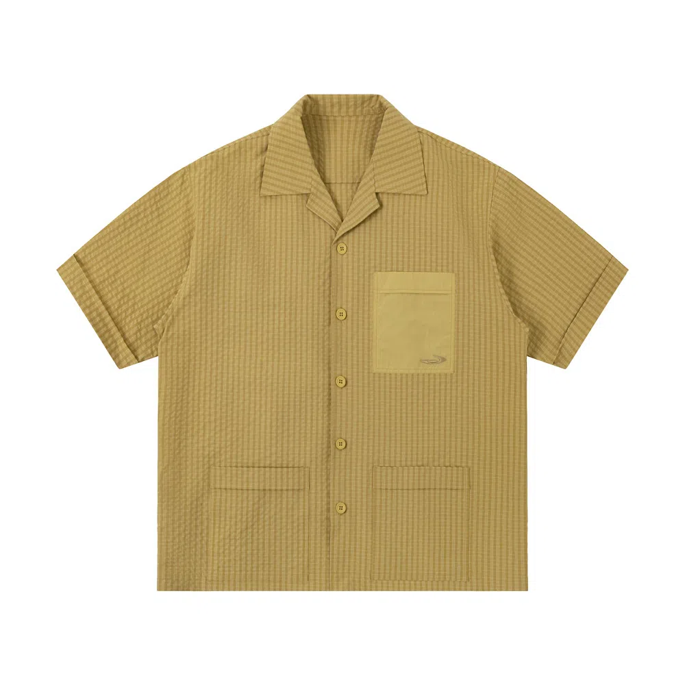 江南先生 野生无限户外刺绣口袋短袖宽松衬衣衬衫 男女同款