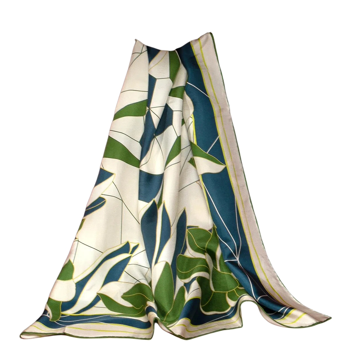 红豆 真丝大方巾手工卷边 桑蚕丝 丝巾 女款