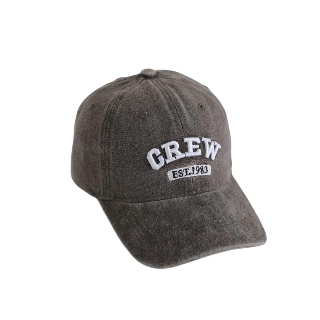 艾佳微 时尚大头围显白显脸小宽檐刺绣韩系简约百搭户外遮阳 棉 鸭舌帽 男女同款情侣款